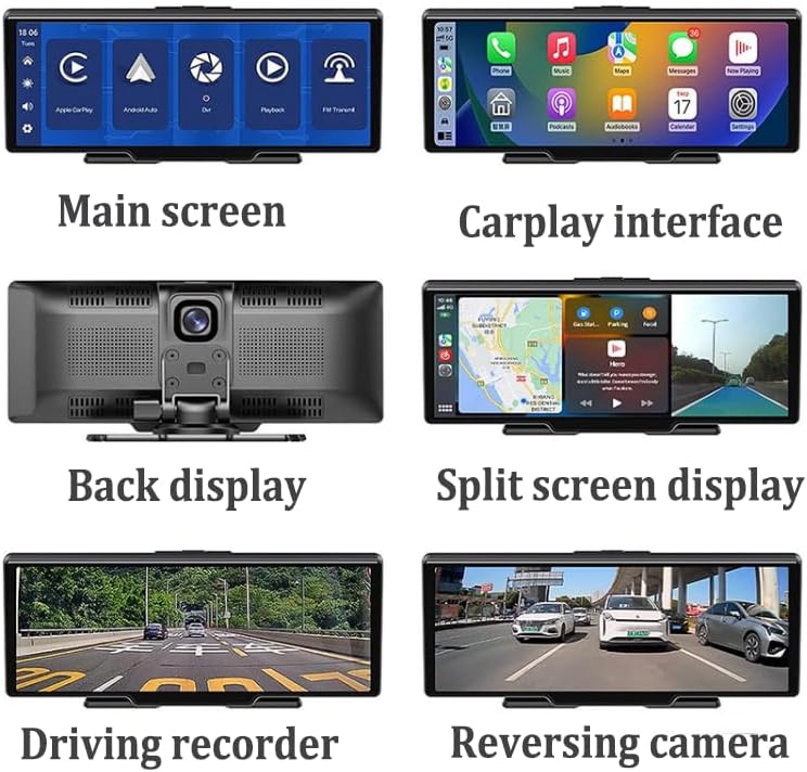 4K Dash Cam with Wireless CarPlay & Android Auto
