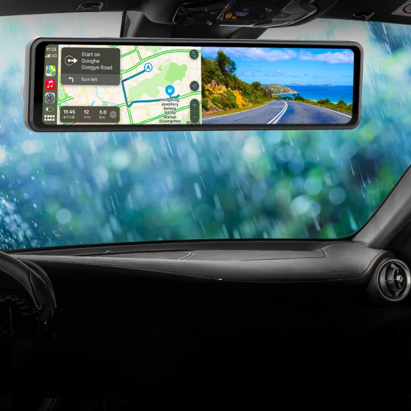 12” 4K Mirror Dash Cam with Wireless CarPlay & ADAS